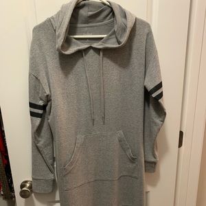 Cute hooded cotton sweatshirt dress